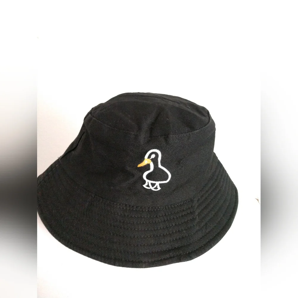 Cartoon Duck Bucket Hat Sun Hat Boys Girls Ages 10-16 Black